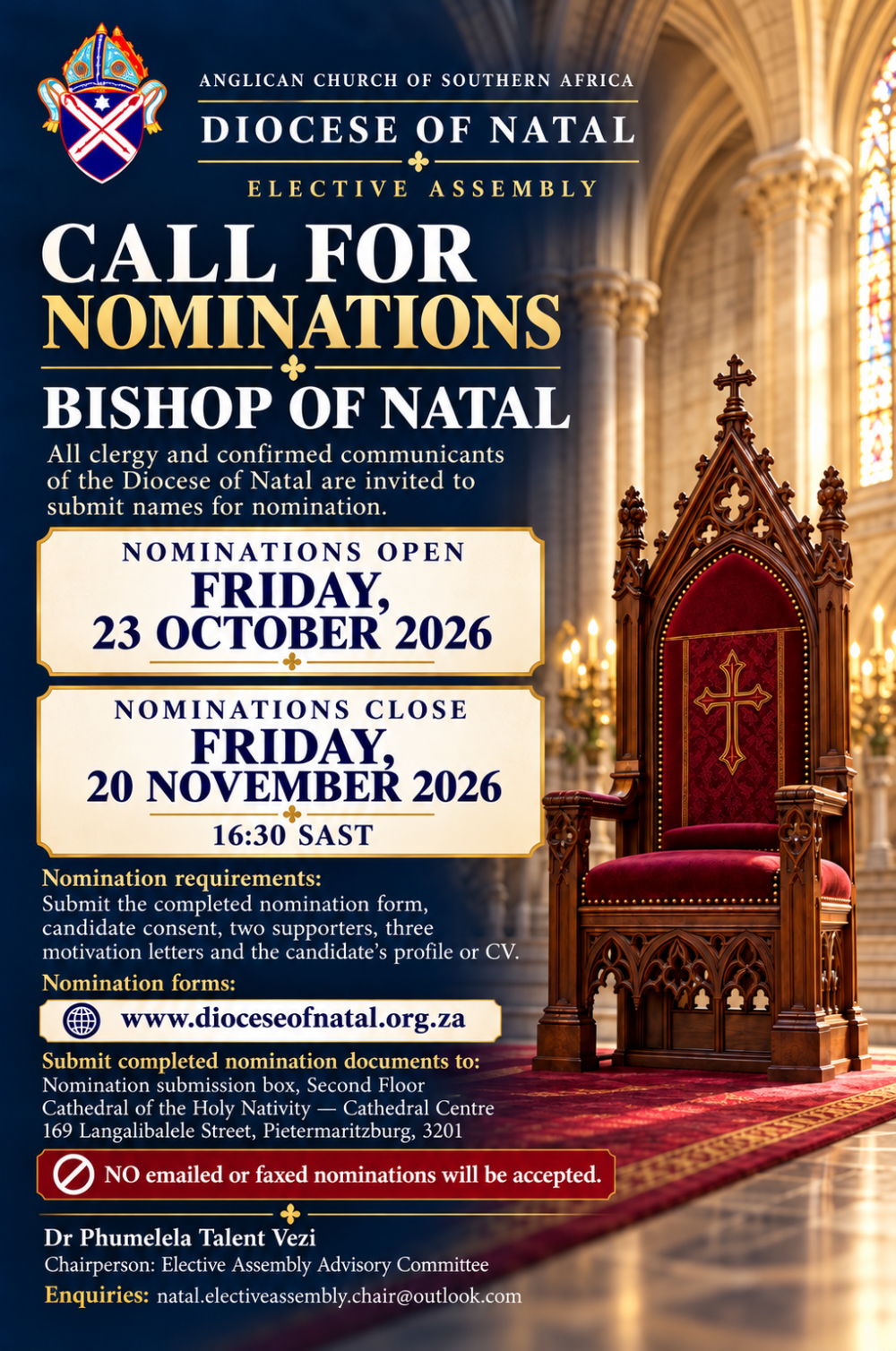 bishop of natal nomination